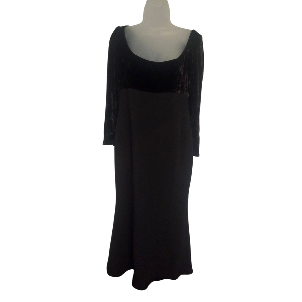 Vintage Badgley Mischka Black Velvet Evening Gown Dress Size 10 Made USA Formal